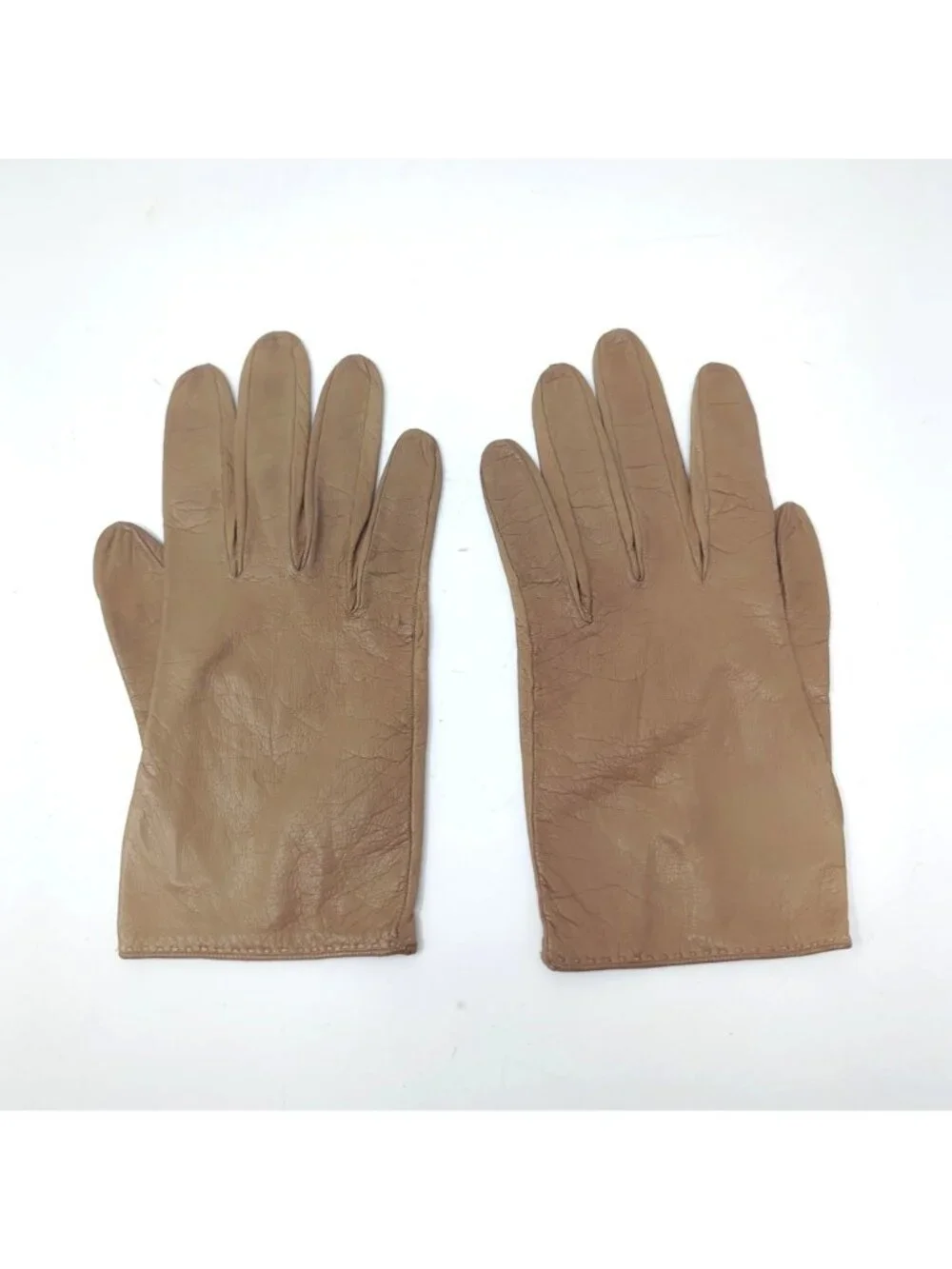 Vintage 60s Lionel Le Grand Tan Gloves 7 Leather Wrist Neiman Marcus
